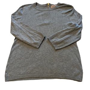 Philosophy back zip detail sweater. Classic crewneck in grey. Lightweight. VGUC